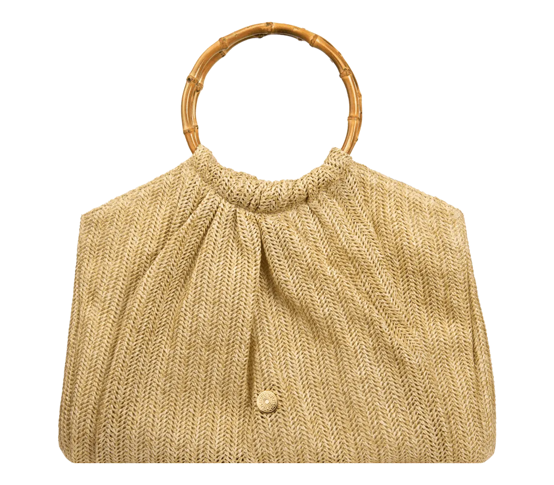 Andros Tote Bamboo Raffia Straw Bag