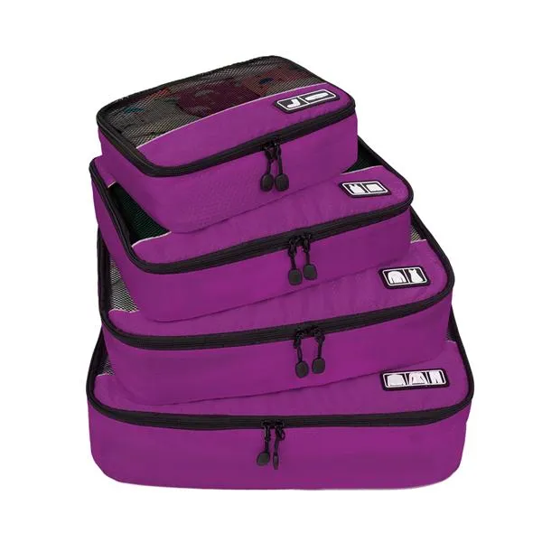BAGSMART Travel Bag 4 Set Packing Cubes Luggage Packing Organizers with Shoe Bag