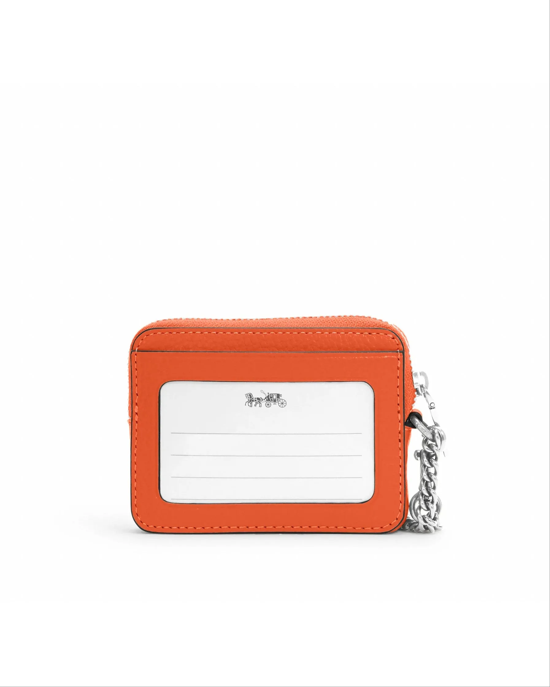 Coach Women's Bright Orange Zip Card Case