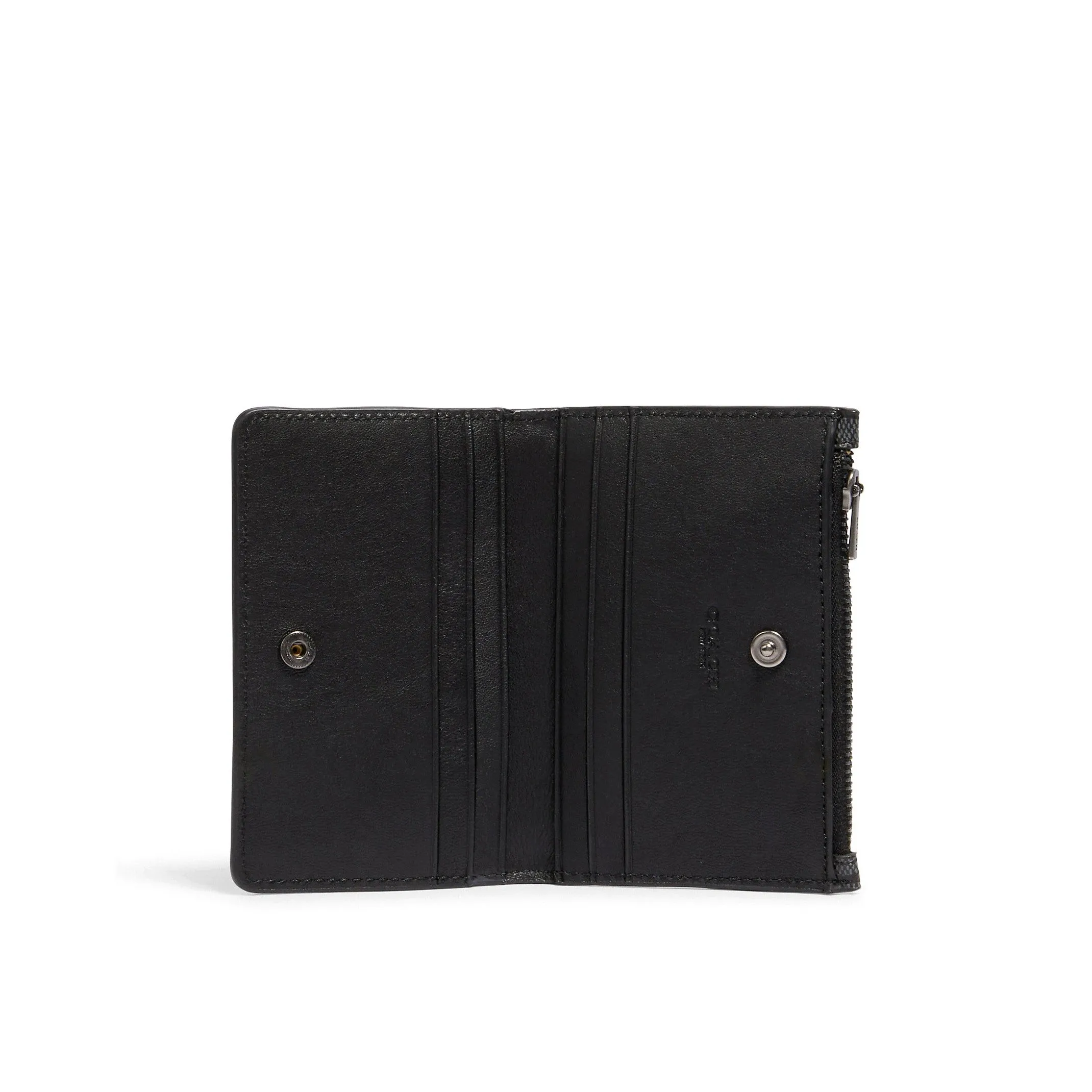 Coach Women's Charcoal Slim Bifold Card Wallet In Signature Canvas