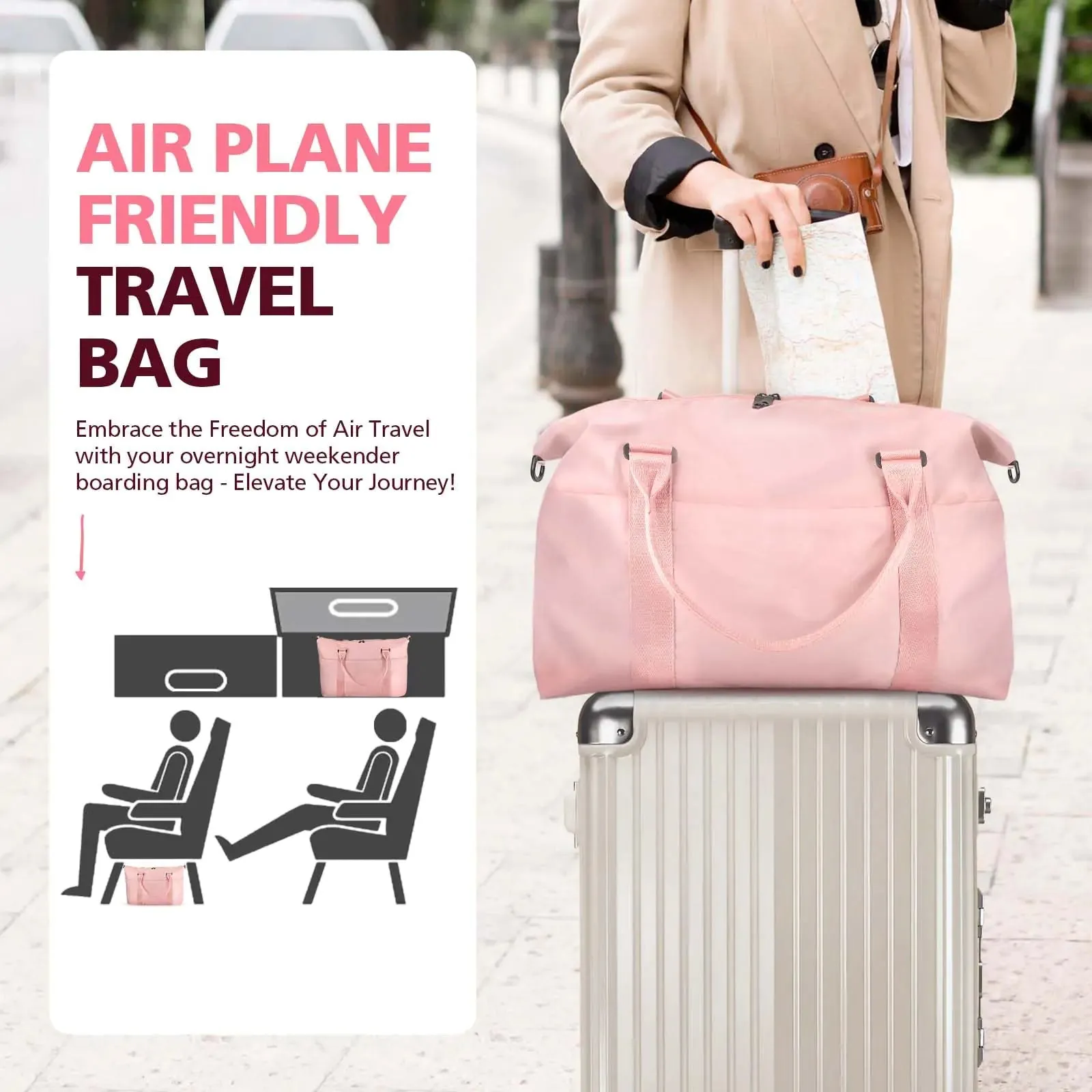 Coral Pink Waterproof Travel Duffle