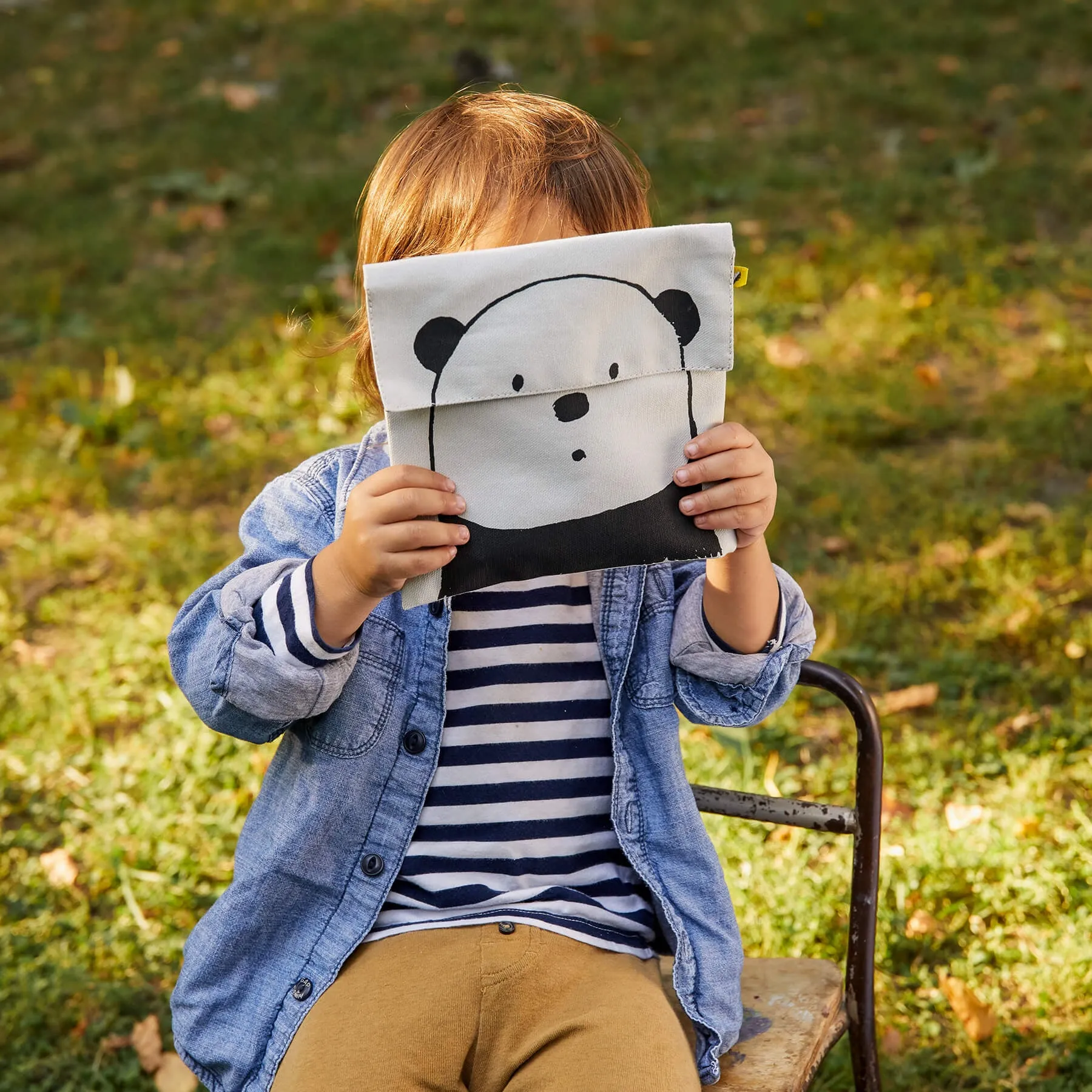 Fluf Flip Snack Bag - Panda Black