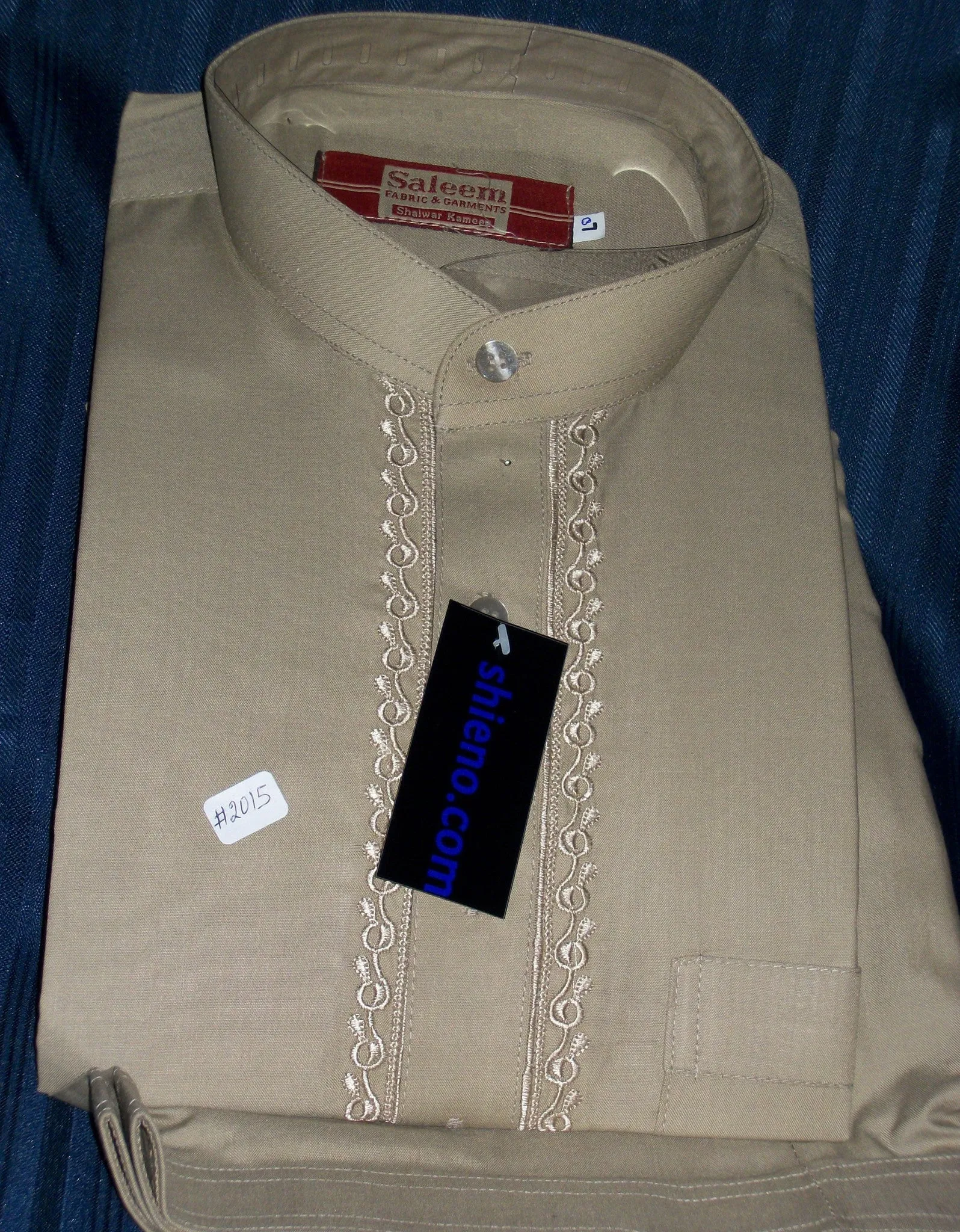Men's 2029 Khaki Cotton Blend Salwar Kameez Large Size Shieno Sarees