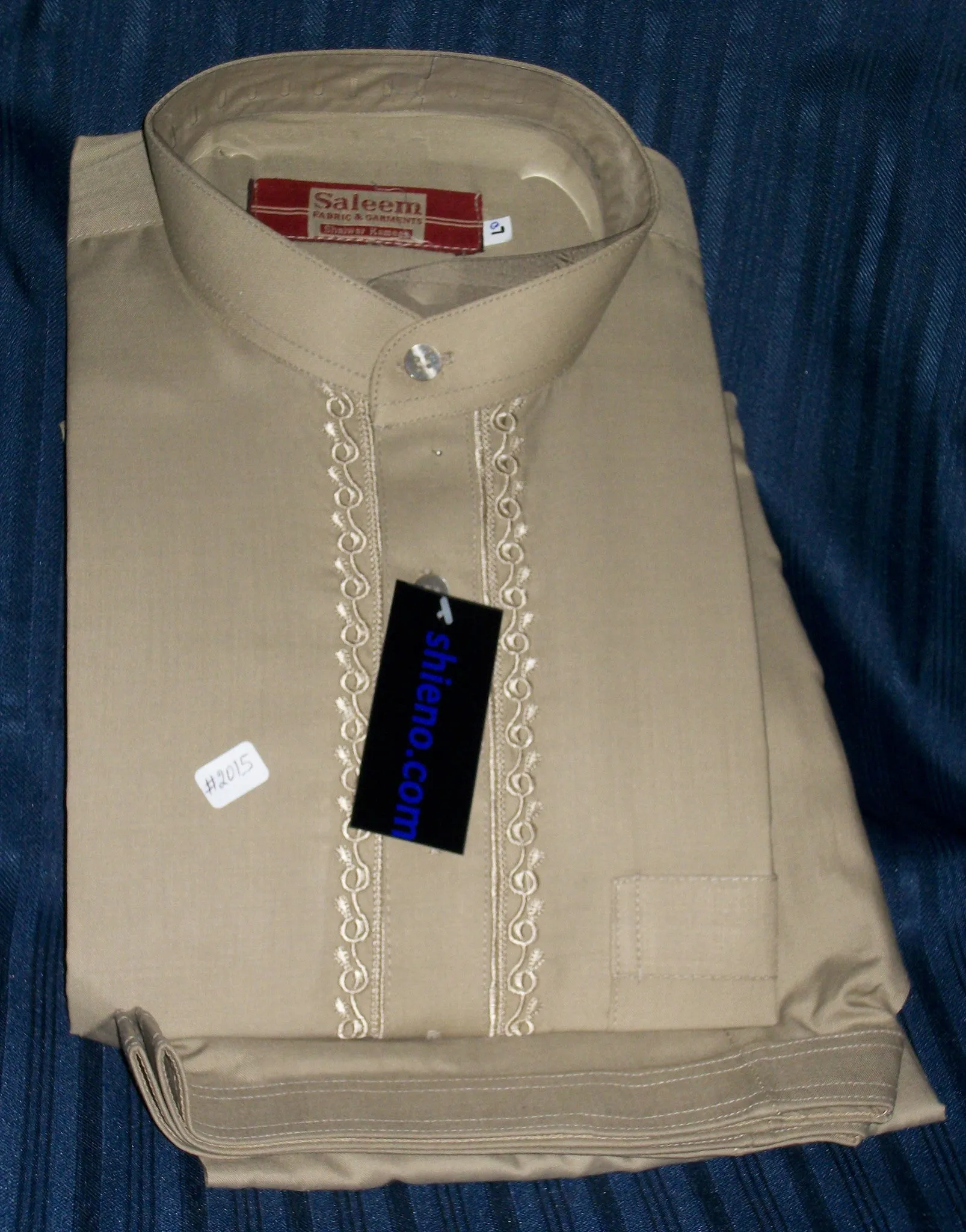 Men's 2029 Khaki Cotton Blend Salwar Kameez Large Size Shieno Sarees