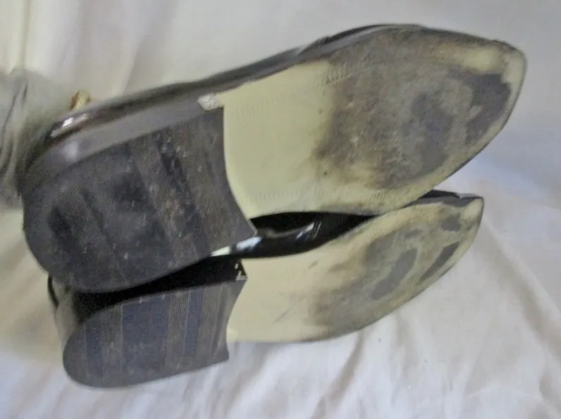 Mens Hugo Vitelli Tuxedo Dress Shoes Fabric STRIPE Metal 10.5 BLACK