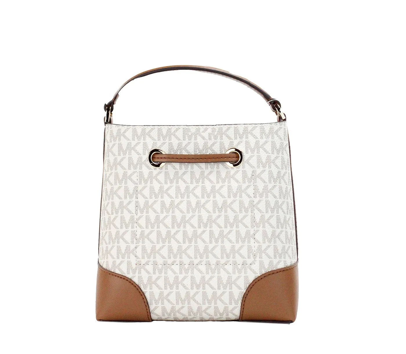 Michael Kors Mercer Small Bucket Drawstring Handbag (Vanilla Signature)