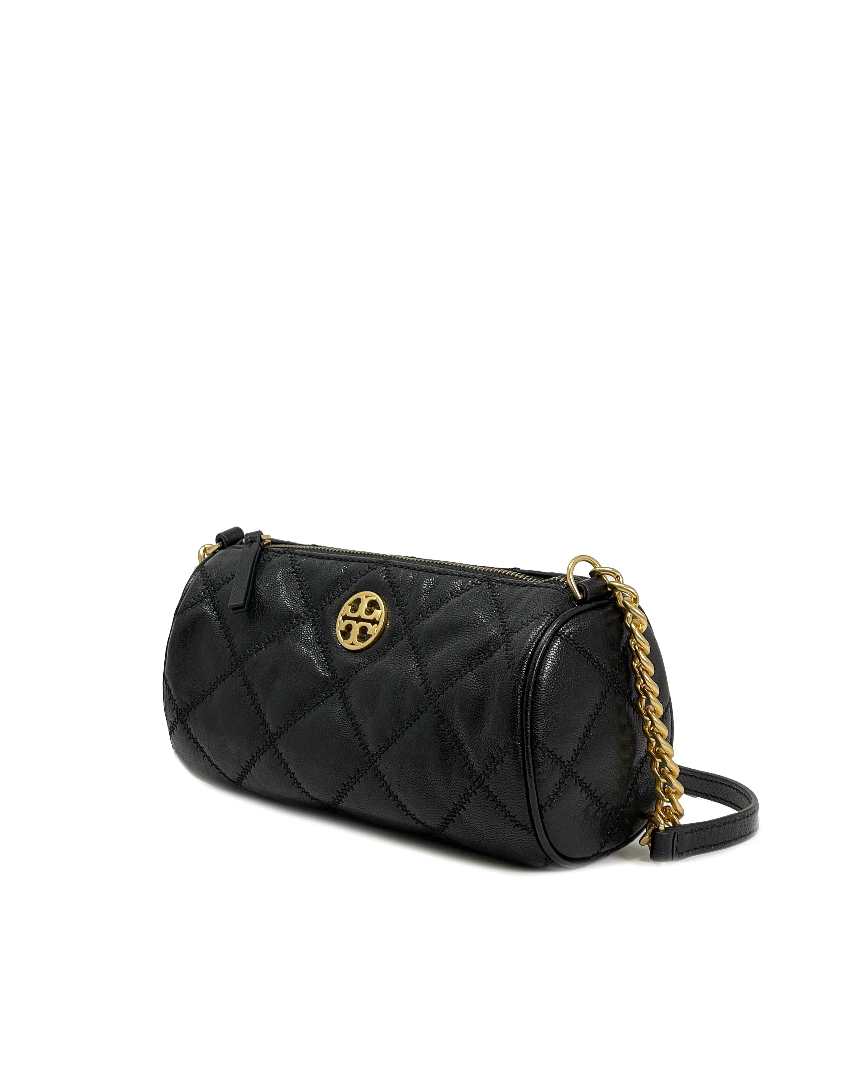 Tory Burch Black Willa Barrel Crossbody Bag