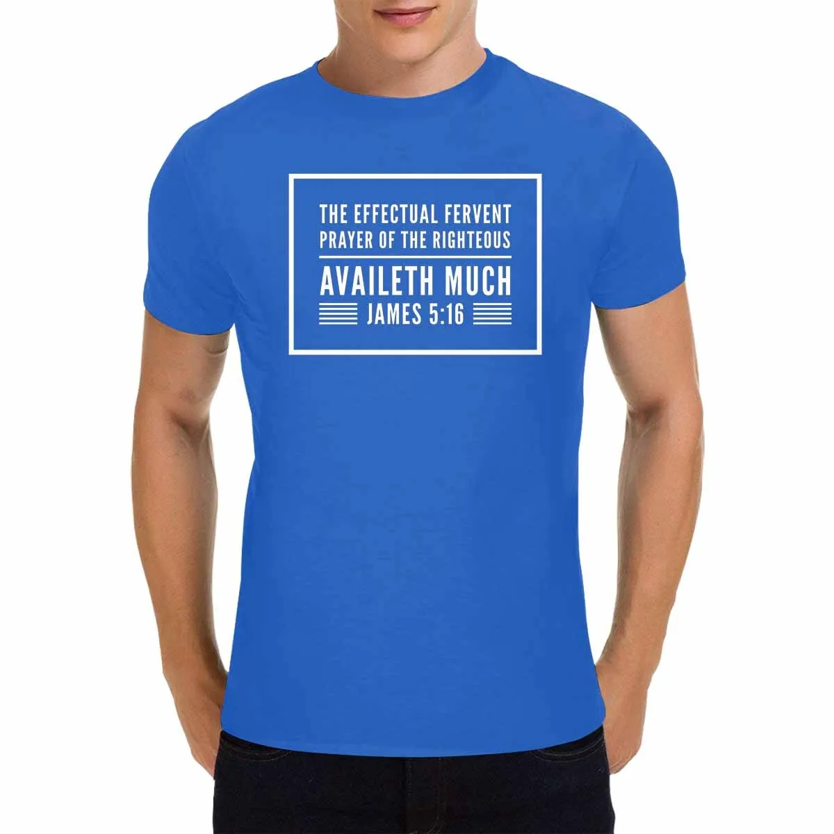 Uniquely You Mens T-Shirt / Inspiration / James 5:16 / Shirt Style (20)  - Blue