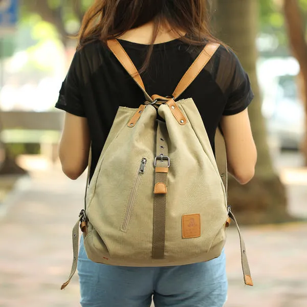 Women Men Canvas Handbags Multifunction Backpack Casual Shoulder Bags Students School