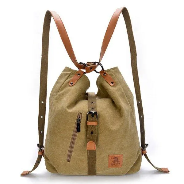 Women Men Canvas Handbags Multifunction Backpack Casual Shoulder Bags Students School