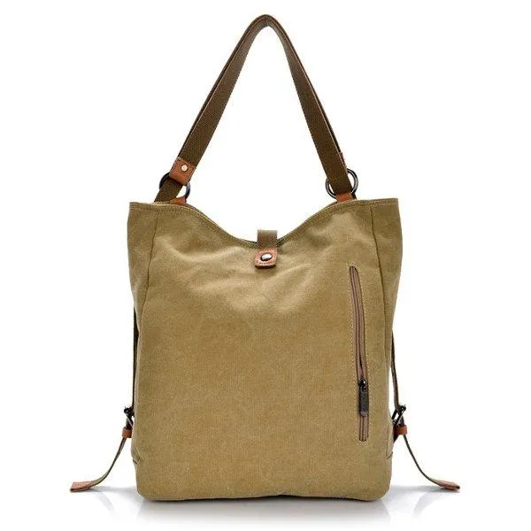 Women Men Canvas Handbags Multifunction Backpack Casual Shoulder Bags Students School