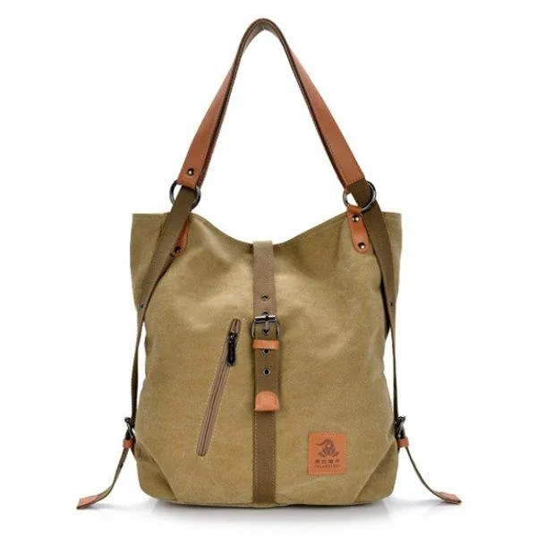 Women Men Canvas Handbags Multifunction Backpack Casual Shoulder Bags Students School